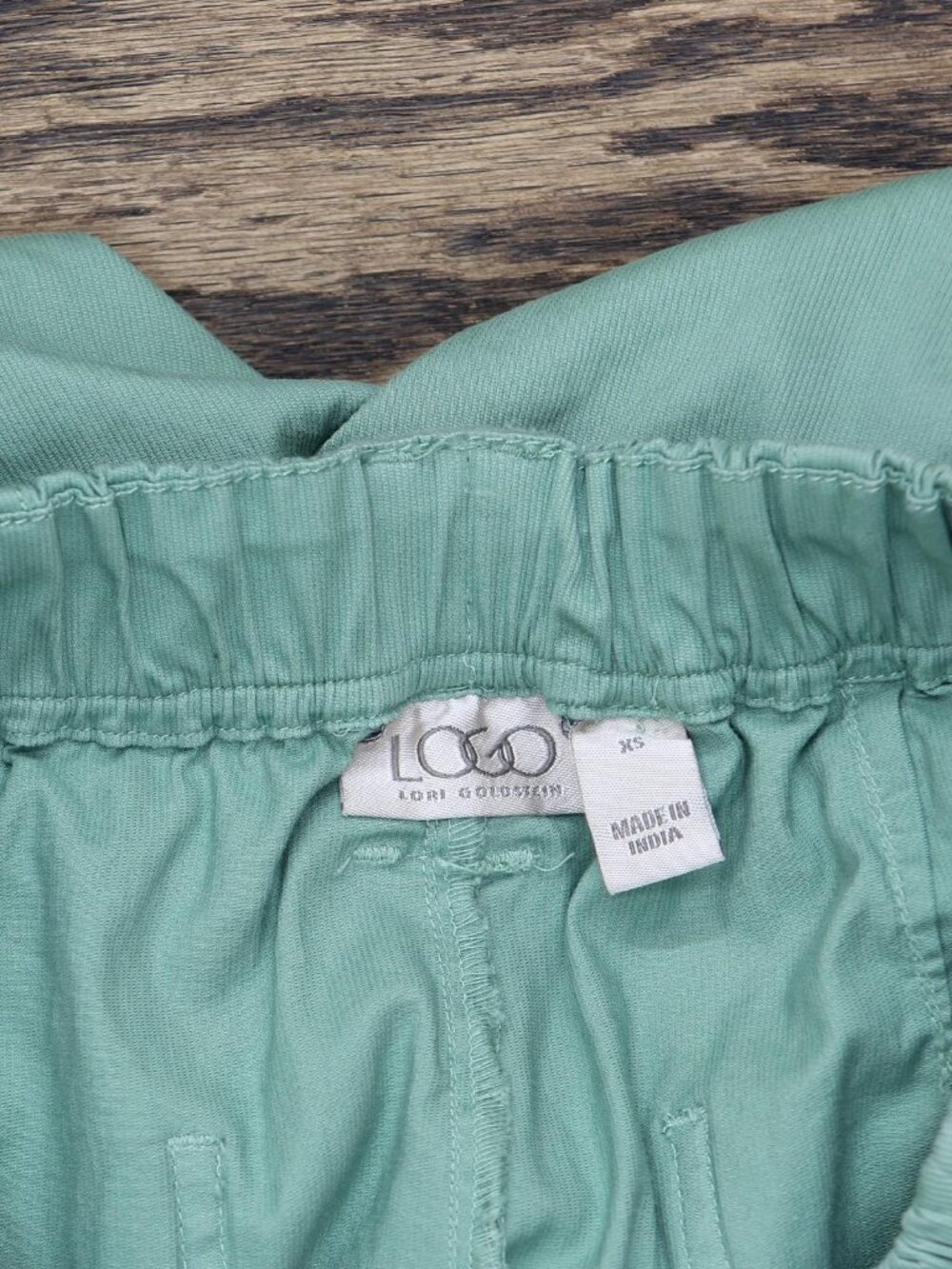 Logo By Lori Goldstein Regular Textured Full Length Pants Feldspar Green XS - Picture 3 of 7